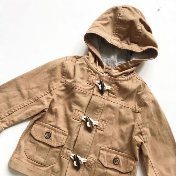 Joe Fresh tan light hooded jacket EUC 12-18 months - Picture 2 of 5
